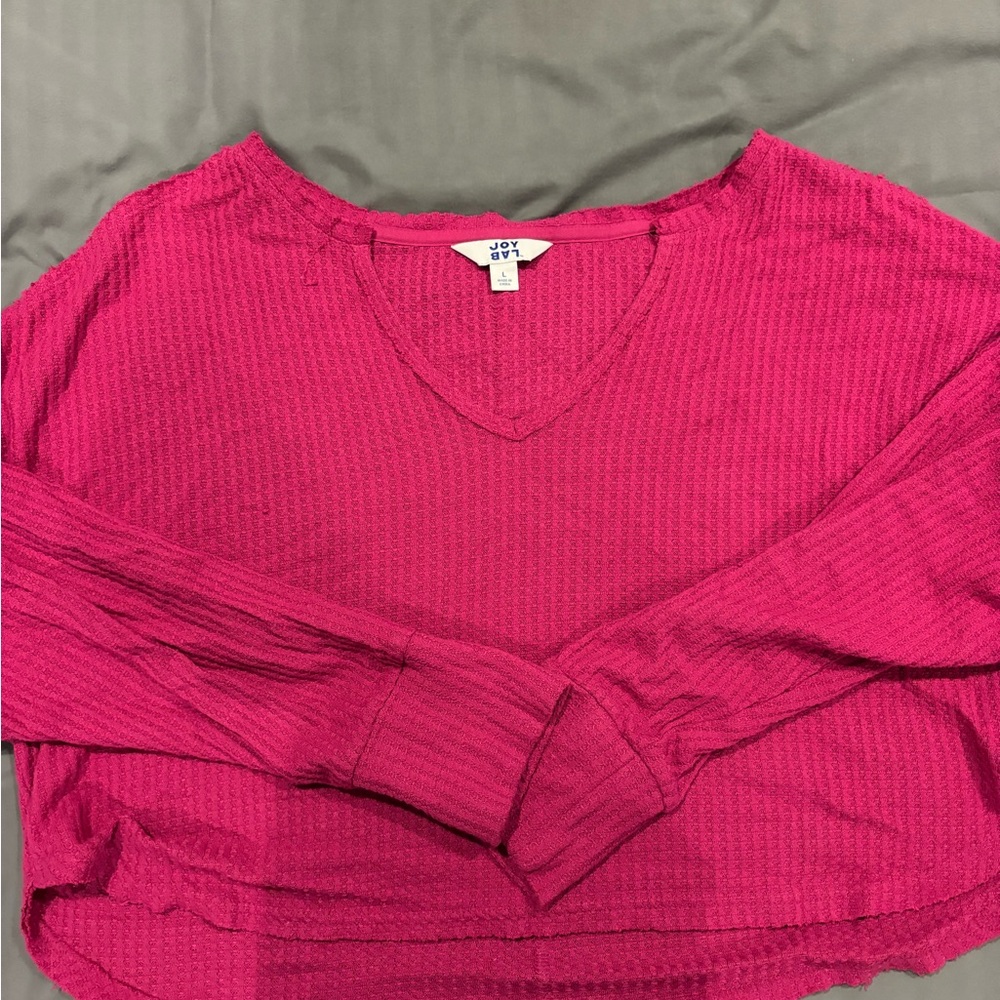 JoyLab Pink Off-the-Shoulder Sweater